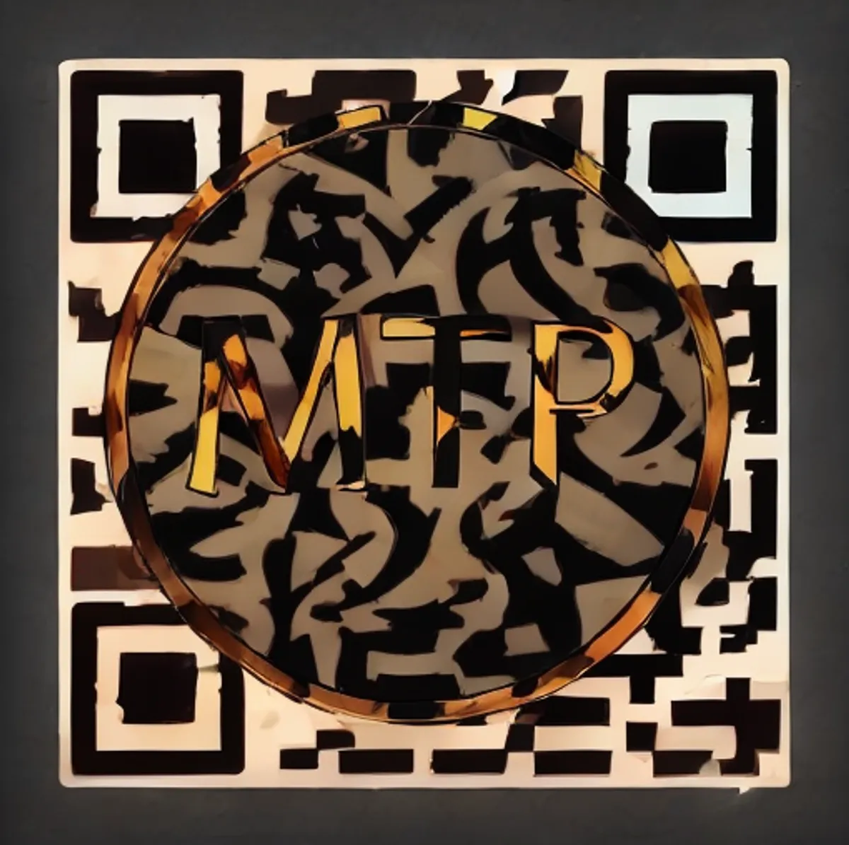 MTurk Pro QR code integrated with branded logo resembling traditional Chinese designed sign 